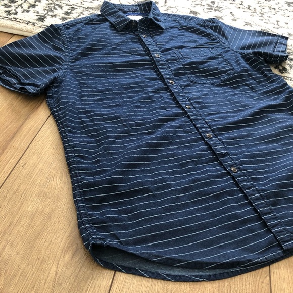 DENIM & FLOWER slim fit button down stripe shirt L - Picture 3 of 10